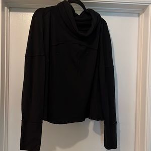 Free people black long sleeve cowl neck/ loose turtleneck fleece top